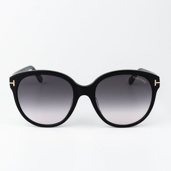 Tom Ford Women Sunglasses Shiny Black Smoke Gradient Round FT0957-D/S 01B main image 5